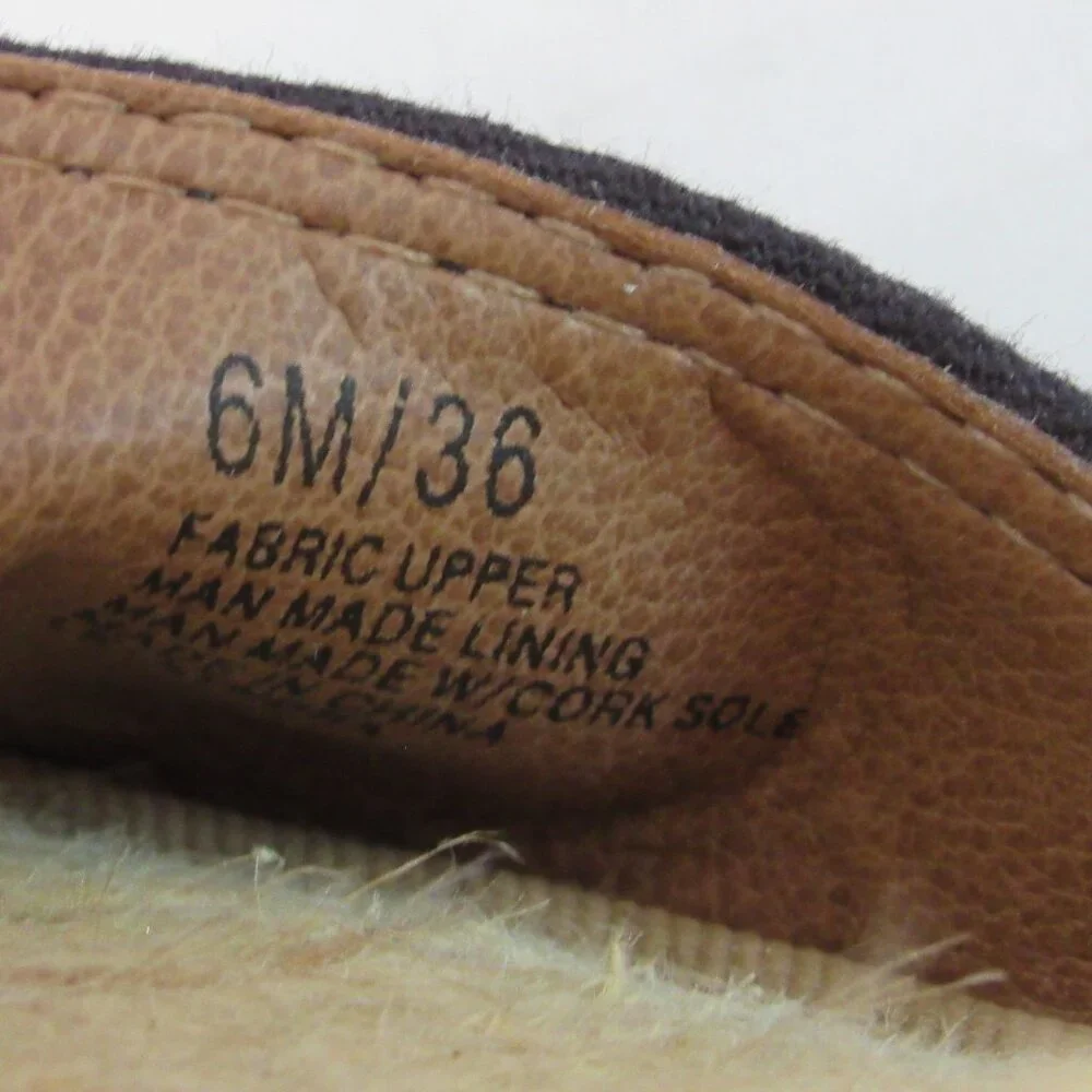 Lucky Brand Espadrille Wedge Sandals Black Tan & White Size 6M